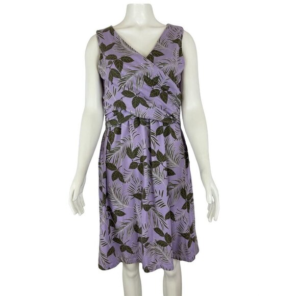 Lands' End Womens Dress Small 6-8 Sleeveless Wrap Top Purple Floral Spring Easte - Picture 1 of 7